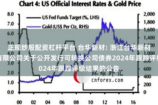 正规炒股配资杠杆平台 台华新材: 浙江台华新材料集团股份有限公司关于公开发行可转换公司债券2024年跟踪评级结果的公告