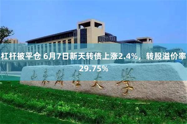 杠杆被平仓 6月7日新天转债上涨2.4%，转股溢价率29.75%