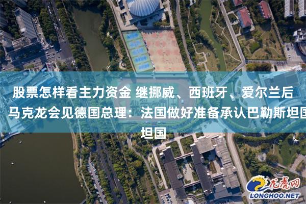 股票怎样看主力资金 继挪威、西班牙、爱尔兰后，马克龙会见德国总理：法国做好准备承认巴勒斯坦国