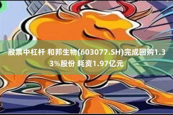 股票中杠杆 和邦生物(603077.SH)完成回购1.33%股份 耗资1.97亿元