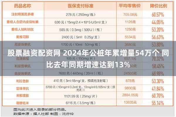 股票融资配资网 2024年公桩年累增量54万个 同比去年同期增速达到13%