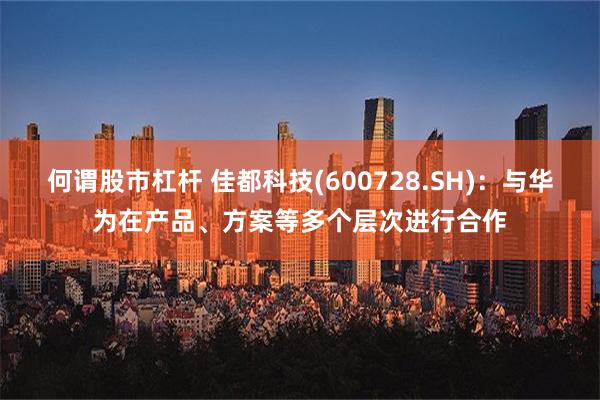 何谓股市杠杆 佳都科技(600728.SH)：与华为在产品、方案等多个层次进行合作